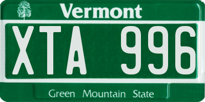 VT license plate XTA996
