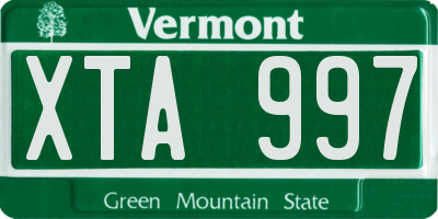 VT license plate XTA997