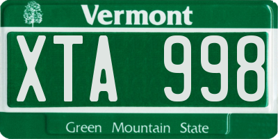 VT license plate XTA998
