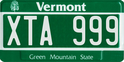 VT license plate XTA999