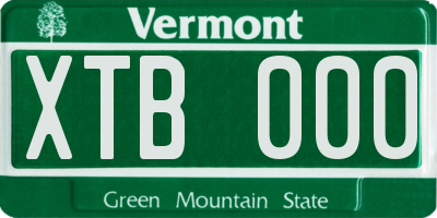VT license plate XTB000
