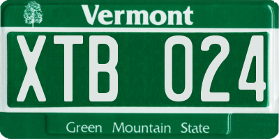 VT license plate XTB024