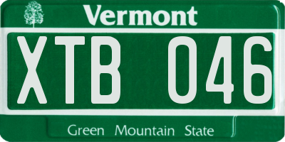 VT license plate XTB046