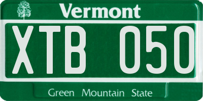VT license plate XTB050