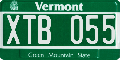 VT license plate XTB055