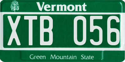 VT license plate XTB056
