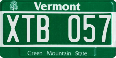 VT license plate XTB057