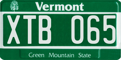 VT license plate XTB065
