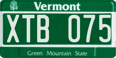 VT license plate XTB075