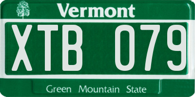VT license plate XTB079