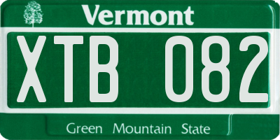 VT license plate XTB082