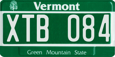 VT license plate XTB084