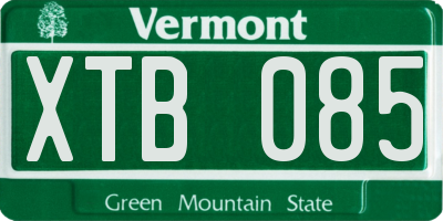 VT license plate XTB085
