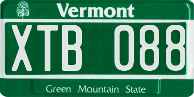 VT license plate XTB088