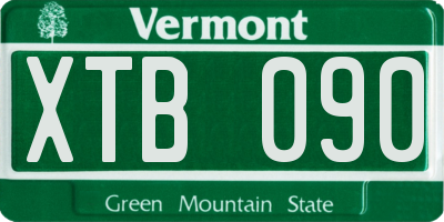 VT license plate XTB090