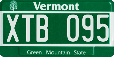 VT license plate XTB095