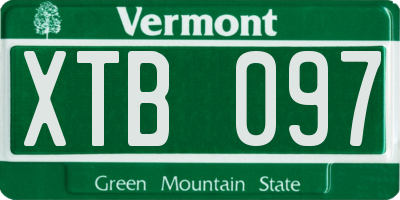 VT license plate XTB097
