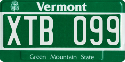 VT license plate XTB099