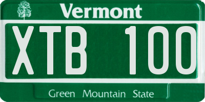 VT license plate XTB100