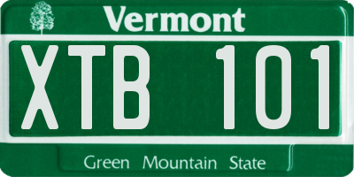 VT license plate XTB101