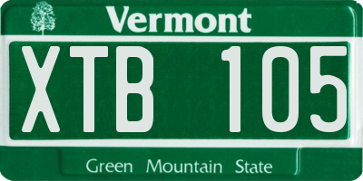VT license plate XTB105