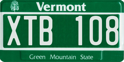 VT license plate XTB108