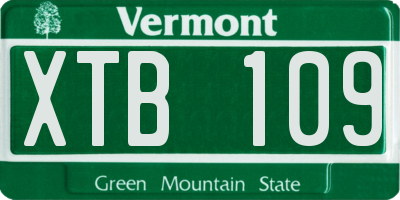 VT license plate XTB109