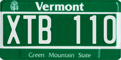 VT license plate XTB110