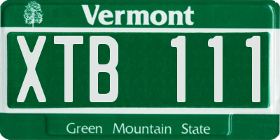 VT license plate XTB111
