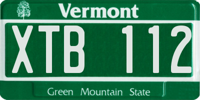 VT license plate XTB112