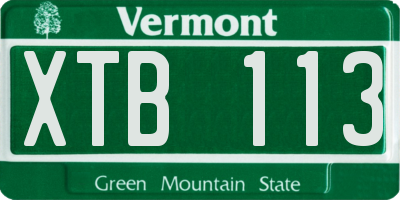 VT license plate XTB113