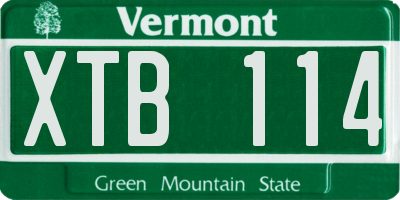 VT license plate XTB114