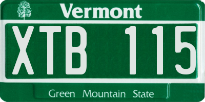 VT license plate XTB115
