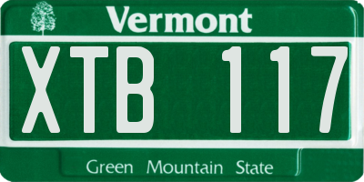 VT license plate XTB117