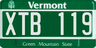 VT license plate XTB119