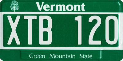VT license plate XTB120