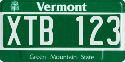 VT license plate XTB123