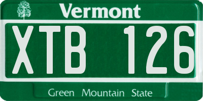 VT license plate XTB126