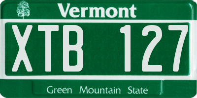 VT license plate XTB127