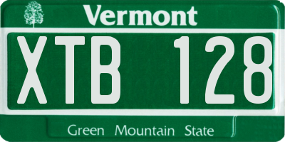 VT license plate XTB128