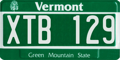 VT license plate XTB129
