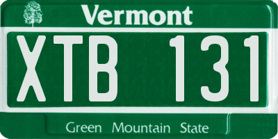 VT license plate XTB131
