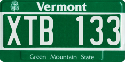 VT license plate XTB133