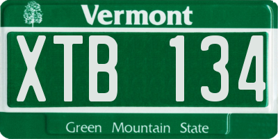 VT license plate XTB134