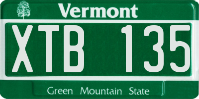 VT license plate XTB135