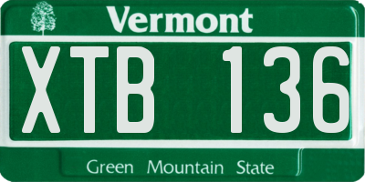 VT license plate XTB136