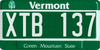 VT license plate XTB137