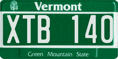 VT license plate XTB140
