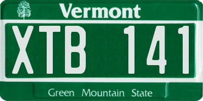 VT license plate XTB141