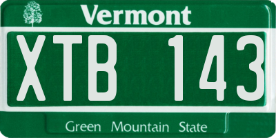 VT license plate XTB143